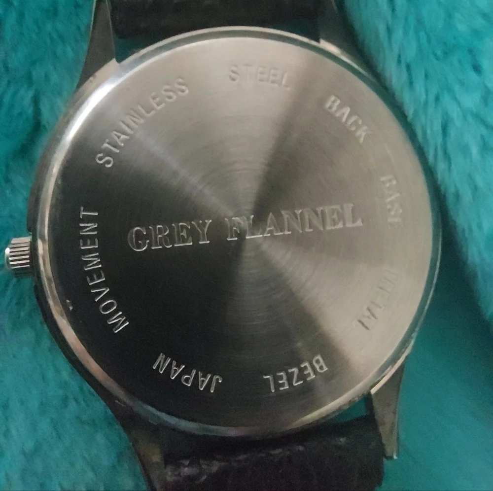 Grey Flannel Mens Quartz Black Wrist Watch, Estate Jewelry